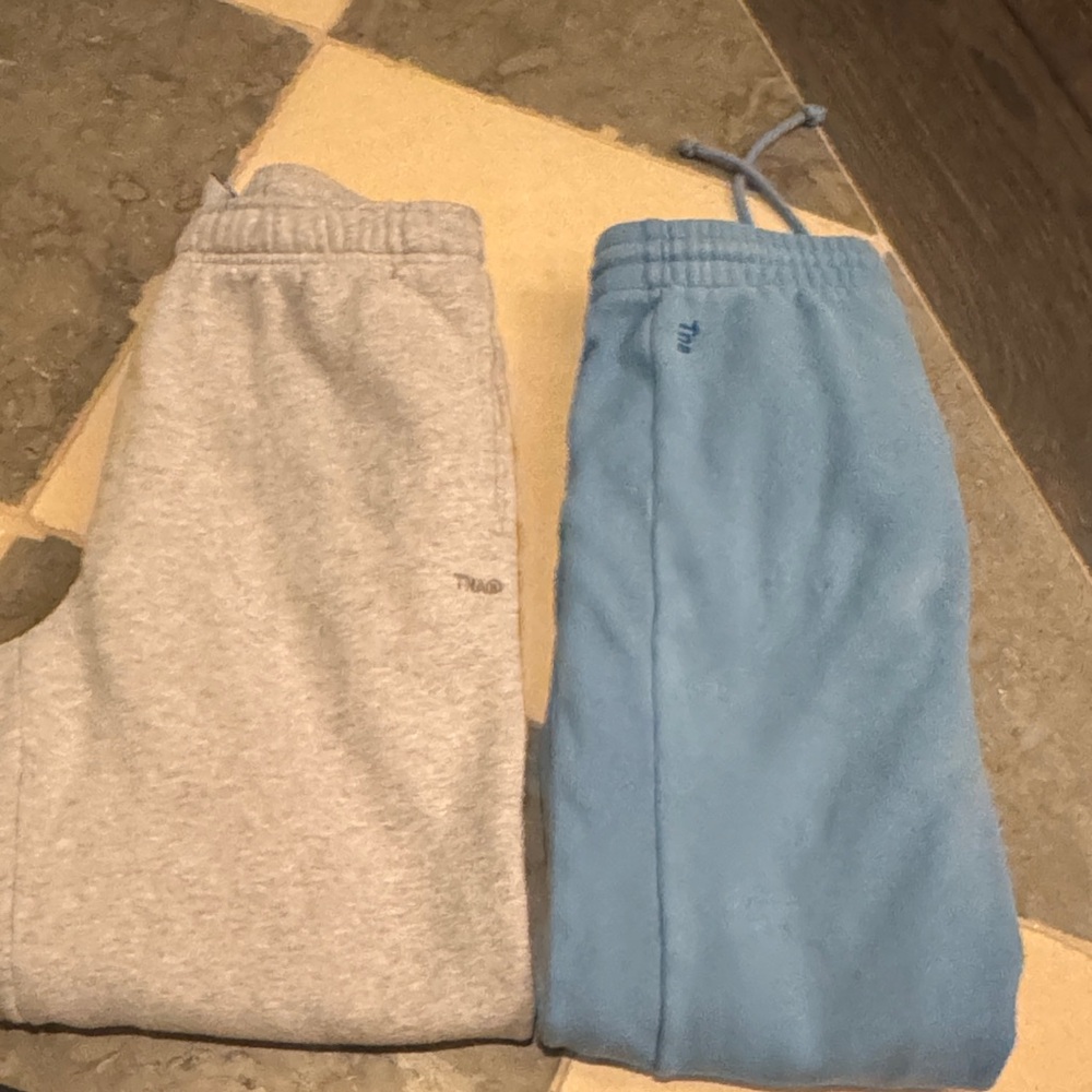 TNA Elastic Waist Sweatpants - Light Blue & Heather Gray